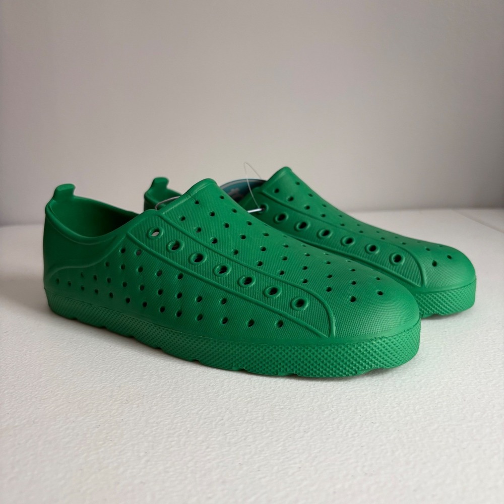 Totes Everywear Classic Green Perforated Slip‎ On Water Shoes TS25 Size 4-5 NWT